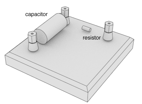 resistor and capacitor